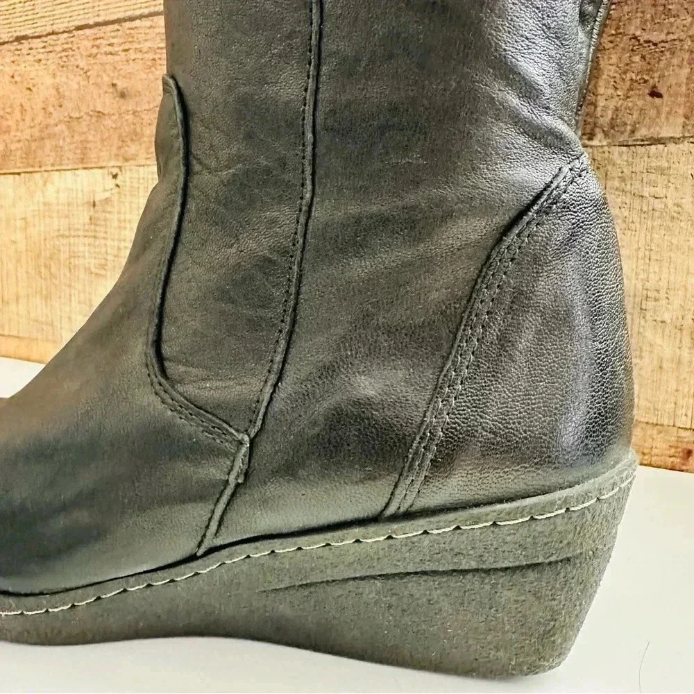 Alpe Made in Spain Leather Knee High Wedged Boots